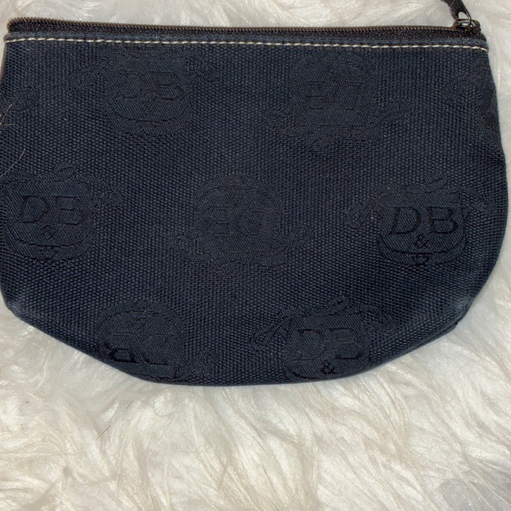 Dooney & Bourke Donegal Crest Leather Canvas Zipper Pouch - Picture 6 of 8